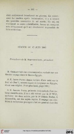Séance du 17 Juin 1887