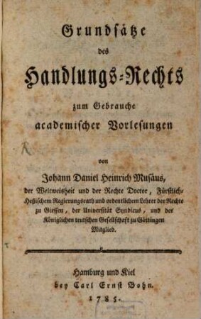 Grundsätze des Handlungs-Rechts : zum Gebrauche academischer Vorlesungen