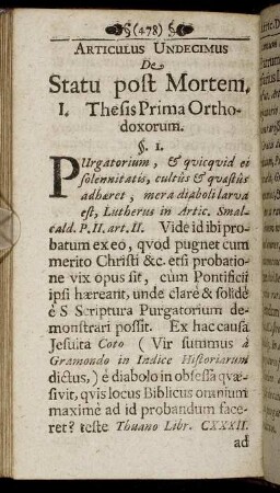 Articulus Undecimus De Statu post Mortem