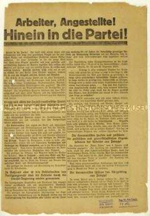 Aufruf zum Eintritt in die SPD