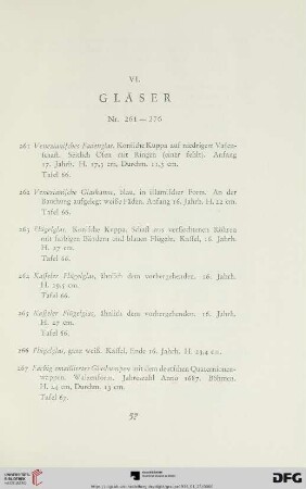 Gläser (Nr. 261-276)