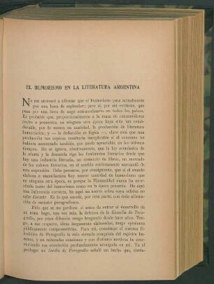 El humorismo en la literatura argentina