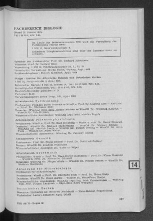 Fachbereich Biologie