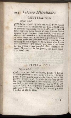 Lettera CCI. = CCI. Brief. - Lettera CCXXXVII. = CCXXXVII. Brief.