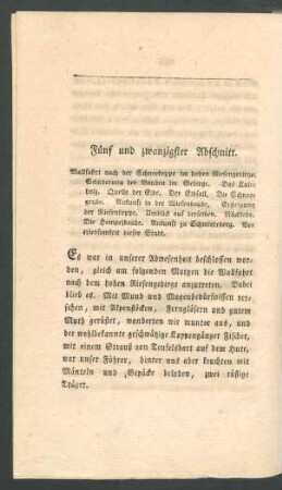 Fuenf und zwanzigster Abschnitt.
