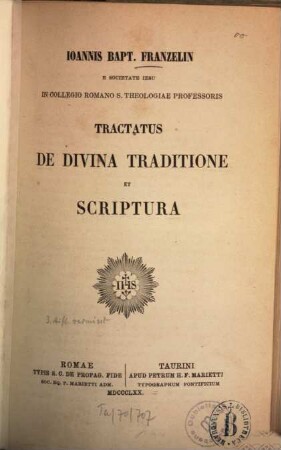 Tractatus de divina traditione et scriptura