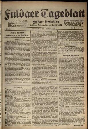 Ausgabe vom Mittwoch, den 26. Januar 1921.