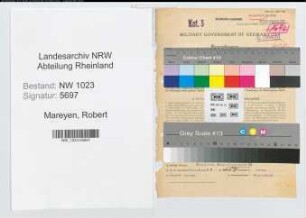 Entnazifizierung Robert Mareyen , geb. 12.03.1892 (Landesamtmann)