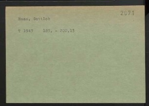 Haas, Gottlob