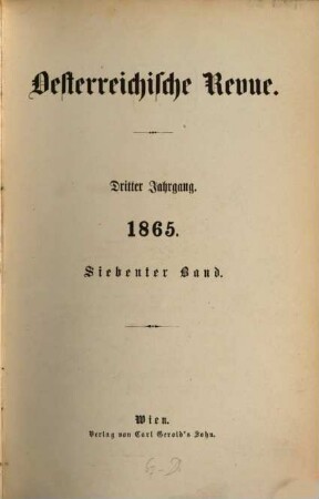 Österreichische Revue. 1865,7/8 = Jg. 3