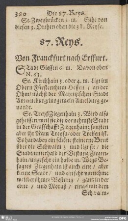 87. Reys. Von Franckfurt nach Erffurt