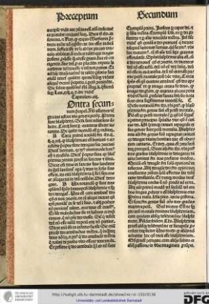 [C]ontra secundum preceptum non assumes et cetera peccant adhuc tria genera peccatorum, primi sunt blasphemi...