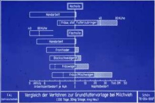 Vergleich der Verfahren zur Grundfuttervorlage bei Milchvieh (200 Tage, 30 kg Silage, 4 kg Heu)