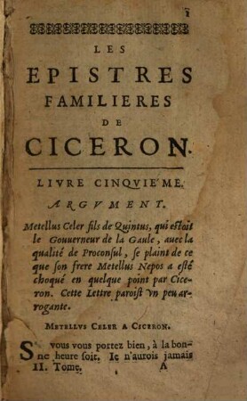 IV. Livres Des Epistres Familieres De Ciceron, 2