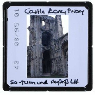 Castle Acre, Castle Acre Priory : SO-Turm und Aufriß Langhaus