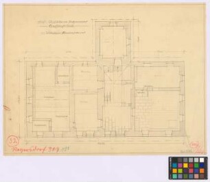 Reyersdorf ([Landkreis Habelschwerdt]): Hof Jaschke. Wohnhaus (Grundriss [des Erdgeschosses])