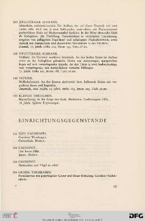 Einrichtungsgegenstände (Nr. 151-175)