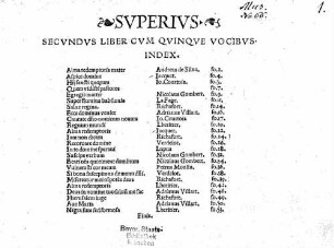 SECVNDVS LIBER CVM QVINQVE VOCIBVS