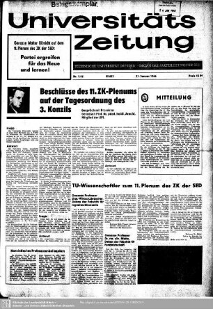 1966: Universitäts-Zeitung