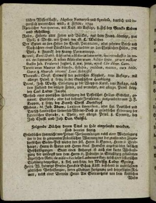 Folgende Bücher deren Titul zu spät eingesandt worden, sind bereits fertig.