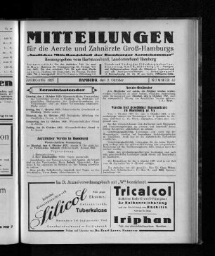 Jahrgang 1927, Hamburg, den 2. Oktober, Nummer 40