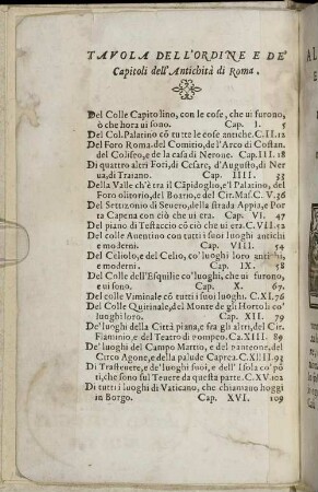 Tavola Dell' Ordine E De' Capitoli Dell' Antichità di Roma.