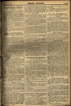Zweite Ausgabe vom Dienstag, den 01. Juli 1930.