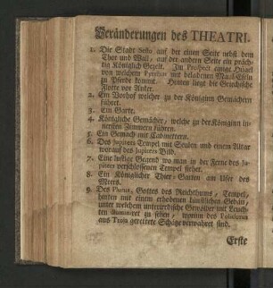 Veränderungen des Theatri.