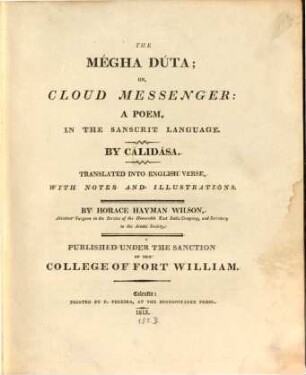 The Mégha Dúta, or cloud messenger