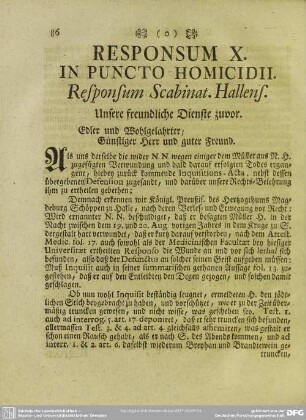 Responsum X. In Puncto Homicidii