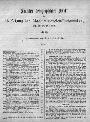 No. 22, 13. Juni 1889