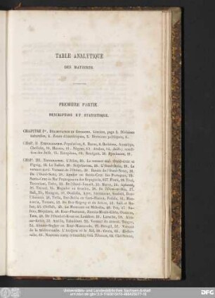 Table Analytique Des Matieres.