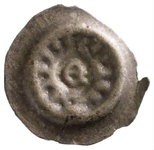 Münze, Hohlpfennig, 14.Jh.