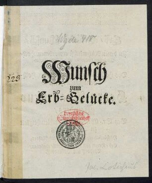 Wunsch zum Erb-Gelücke