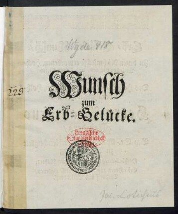 Wunsch zum Erb-Gelücke