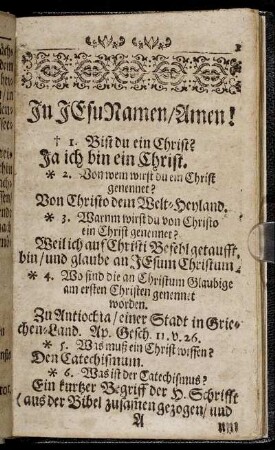 In Jesu Namen / Amen!