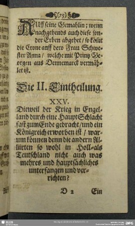Die II. Eintheilung