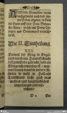 Die II. Eintheilung