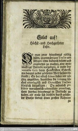 Höchst- und Hochgeehrter Leser