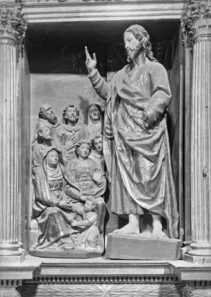 Nebenaltar, Obergeschoss, linke Seite: Predigt Johannes des Täufers