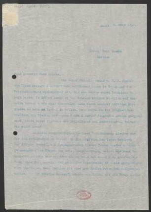 Brief an Emil Kronke : 05.03.1910