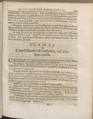 Tit. V. IV. C. 7. De Condictione ob turpem, vel injustam causam.