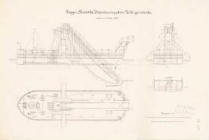 Bagger »Persante« der Hafenbauinspektion Kolbergermünde, Kolberg: Schnitte 1:100