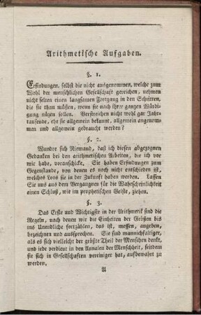 Arithmetische Aufgaben.