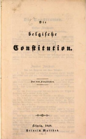 Die belgische Constitution