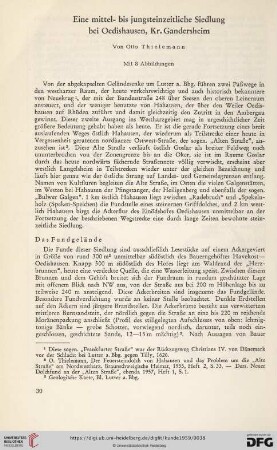 Neue Folge 10: Eine mittel-bis jungsteinzeitliche Siedlung bei Oedishausen, K. Gandersheim
