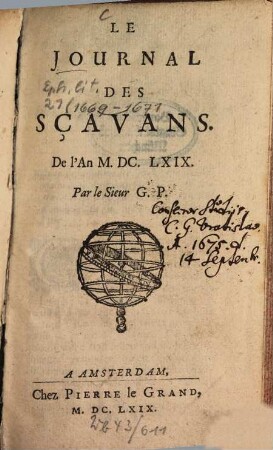 Journal des sçavans. 1669