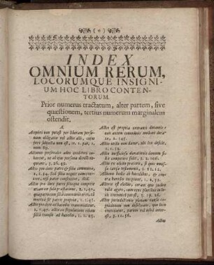 Index Omnium Rerum, Locorumque Insignium Hoc Libro Contentorum.