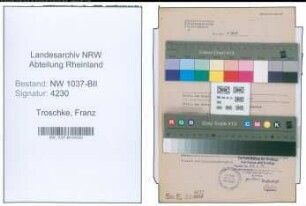 Entnazifizierung Franz Troschke , geb. 20.06.1909 (Reg.Inspektor)