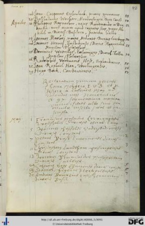 [fol. 42] Rektorat Thomas Metzger 1597